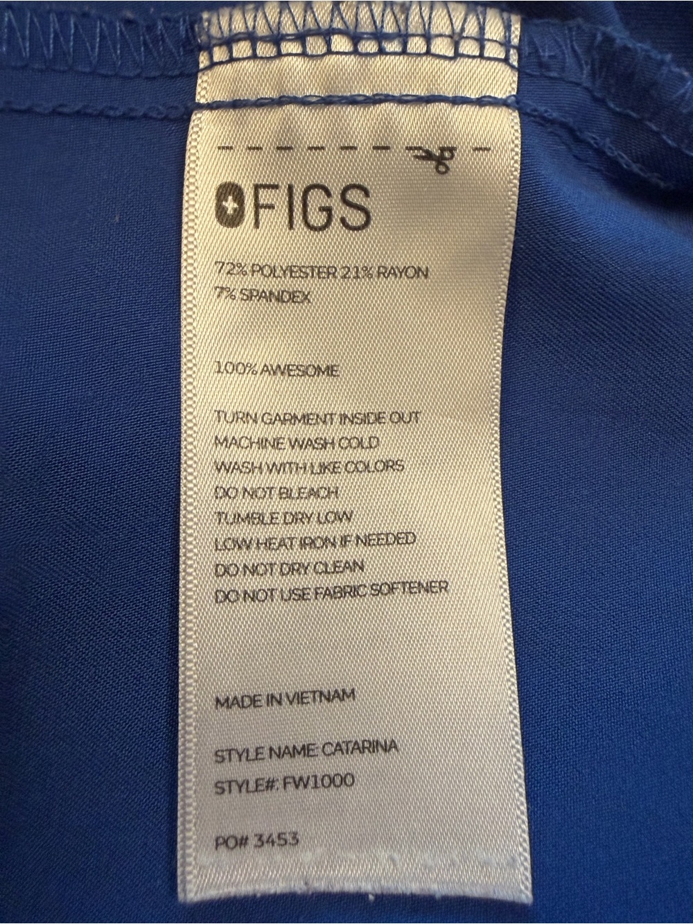 FIGS Catarina Scrub Top Winning Blue size XXS - Picture 4 of 4